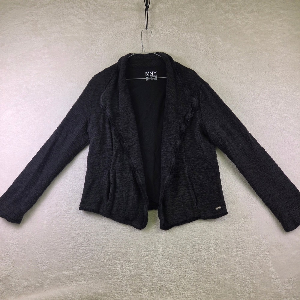 Marc New York Performance Black Textured Open Front Cardigan Jacket Womens XL